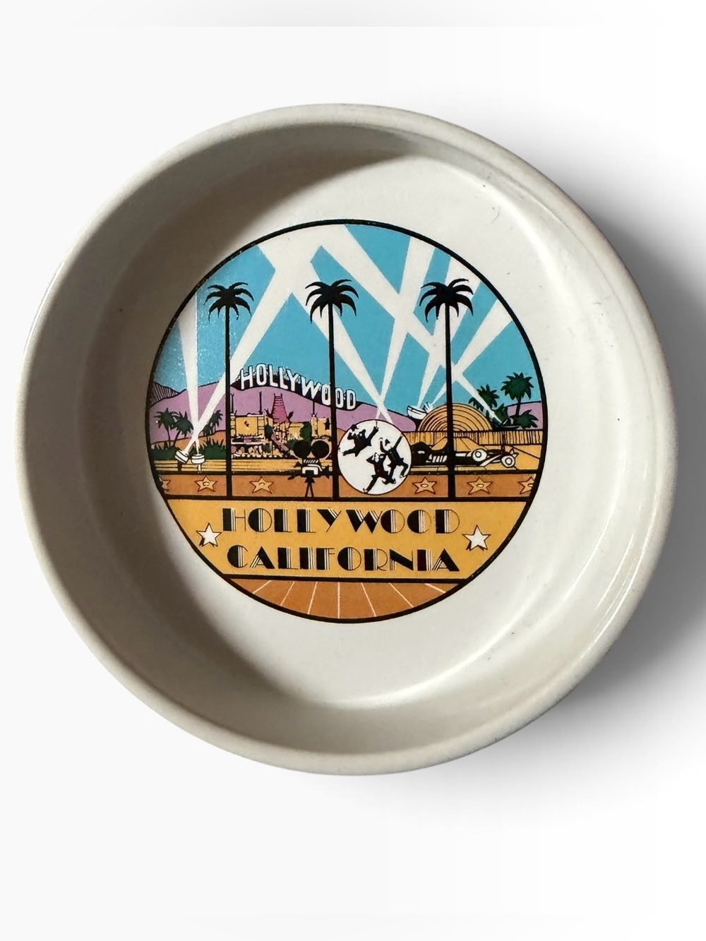 Hollywood California Ceramic Souvenir Trinket Dish 5"